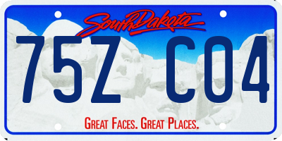 SD license plate 75ZC04