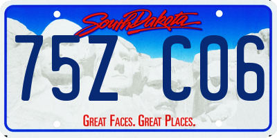 SD license plate 75ZC06