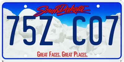 SD license plate 75ZC07