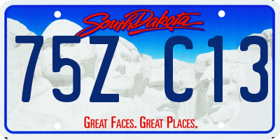 SD license plate 75ZC13
