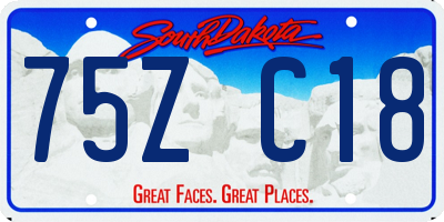 SD license plate 75ZC18