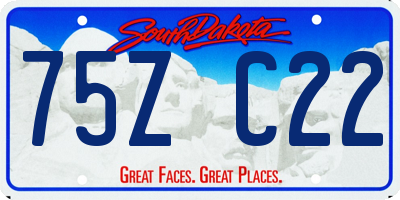 SD license plate 75ZC22