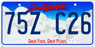 SD license plate 75ZC26