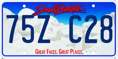 SD license plate 75ZC28