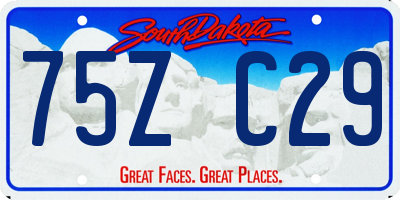 SD license plate 75ZC29