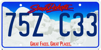 SD license plate 75ZC33