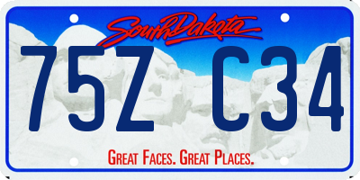 SD license plate 75ZC34