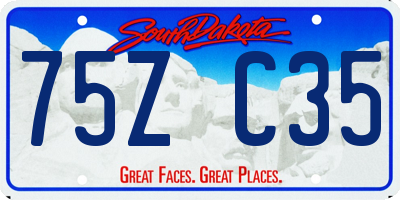 SD license plate 75ZC35