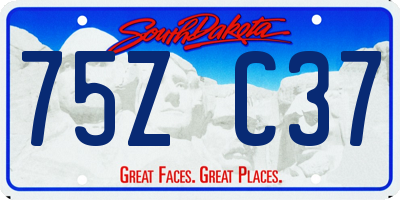 SD license plate 75ZC37