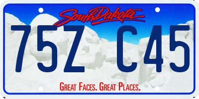SD license plate 75ZC45