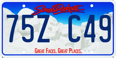 SD license plate 75ZC49