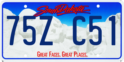 SD license plate 75ZC51