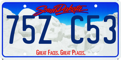 SD license plate 75ZC53