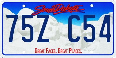 SD license plate 75ZC54