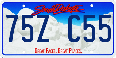SD license plate 75ZC55