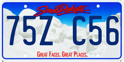 SD license plate 75ZC56