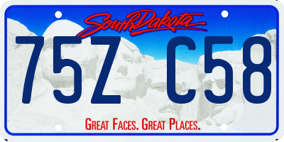 SD license plate 75ZC58