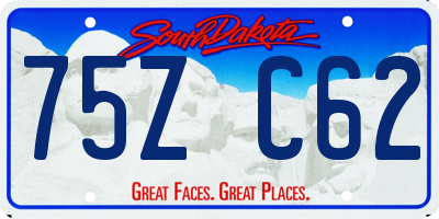 SD license plate 75ZC62