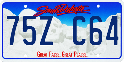 SD license plate 75ZC64