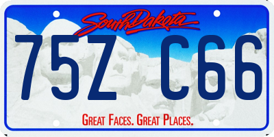 SD license plate 75ZC66