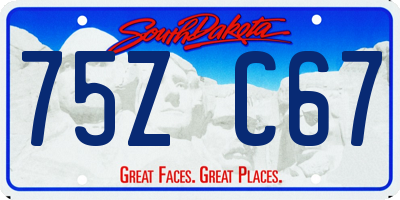 SD license plate 75ZC67