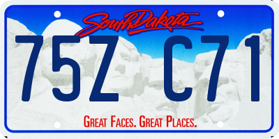 SD license plate 75ZC71