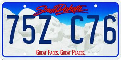 SD license plate 75ZC76