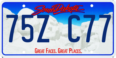 SD license plate 75ZC77