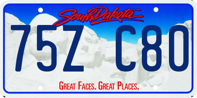 SD license plate 75ZC80