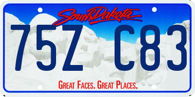 SD license plate 75ZC83