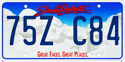 SD license plate 75ZC84