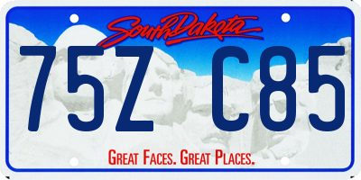 SD license plate 75ZC85