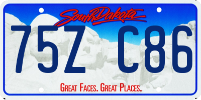 SD license plate 75ZC86