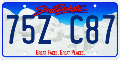 SD license plate 75ZC87