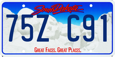 SD license plate 75ZC91