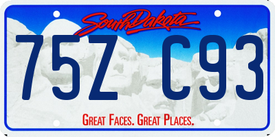 SD license plate 75ZC93