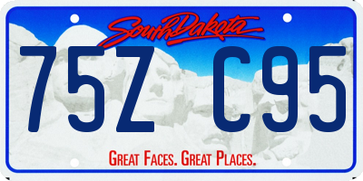 SD license plate 75ZC95