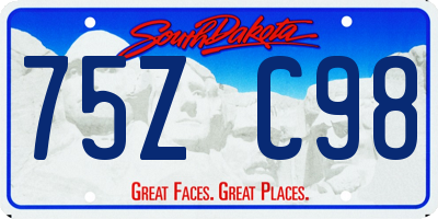 SD license plate 75ZC98