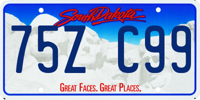 SD license plate 75ZC99