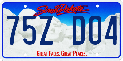 SD license plate 75ZD04
