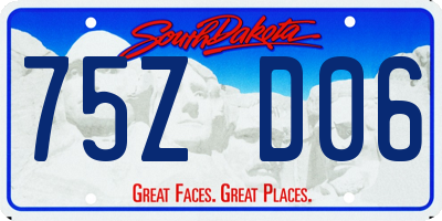 SD license plate 75ZD06