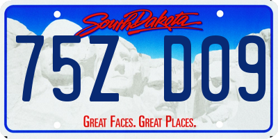 SD license plate 75ZD09