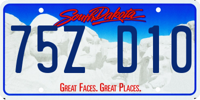 SD license plate 75ZD10