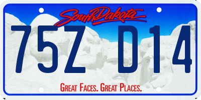 SD license plate 75ZD14
