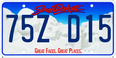 SD license plate 75ZD15