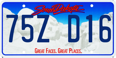 SD license plate 75ZD16
