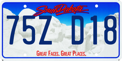 SD license plate 75ZD18