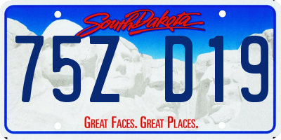 SD license plate 75ZD19
