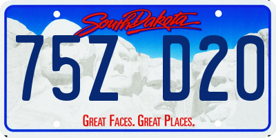 SD license plate 75ZD20