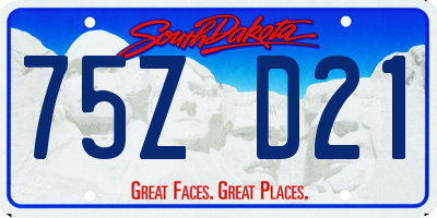 SD license plate 75ZD21
